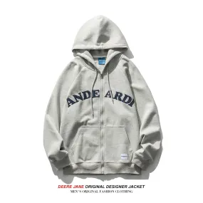 Men's Cardigan Hoodie Spring Hooded Sweater Men's Spring and Autumn Loose Student Casual Jacket