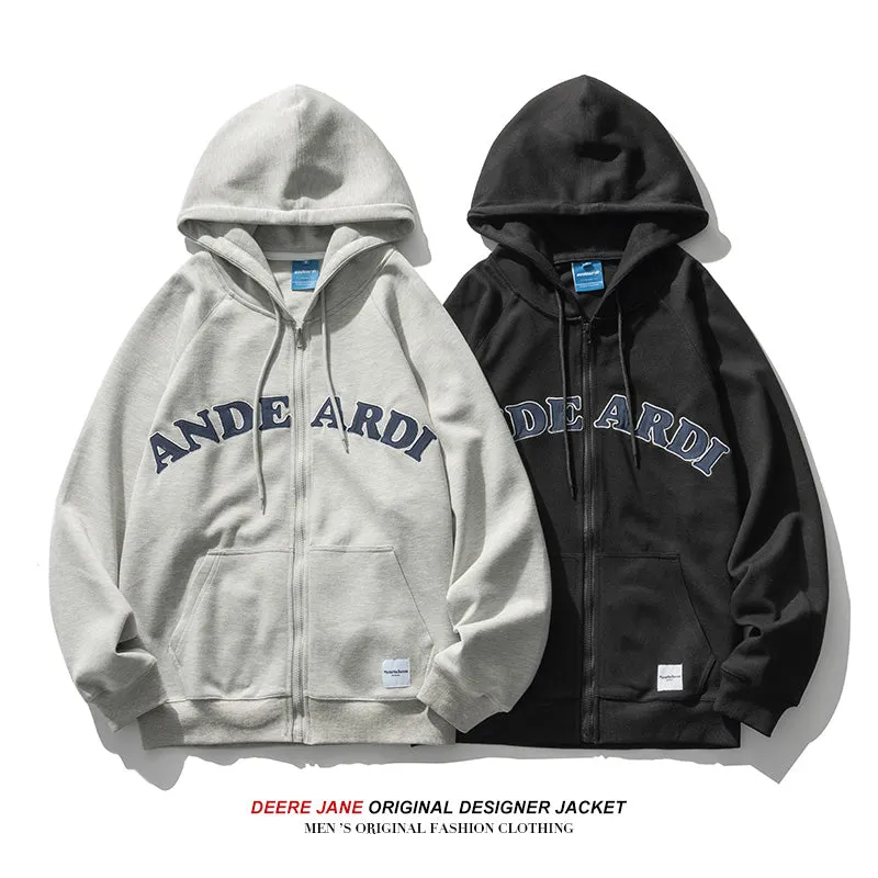 Men's Cardigan Hoodie Spring Hooded Sweater Men's Spring and Autumn Loose Student Casual Jacket