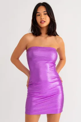 Metallic Tube Mini Dress