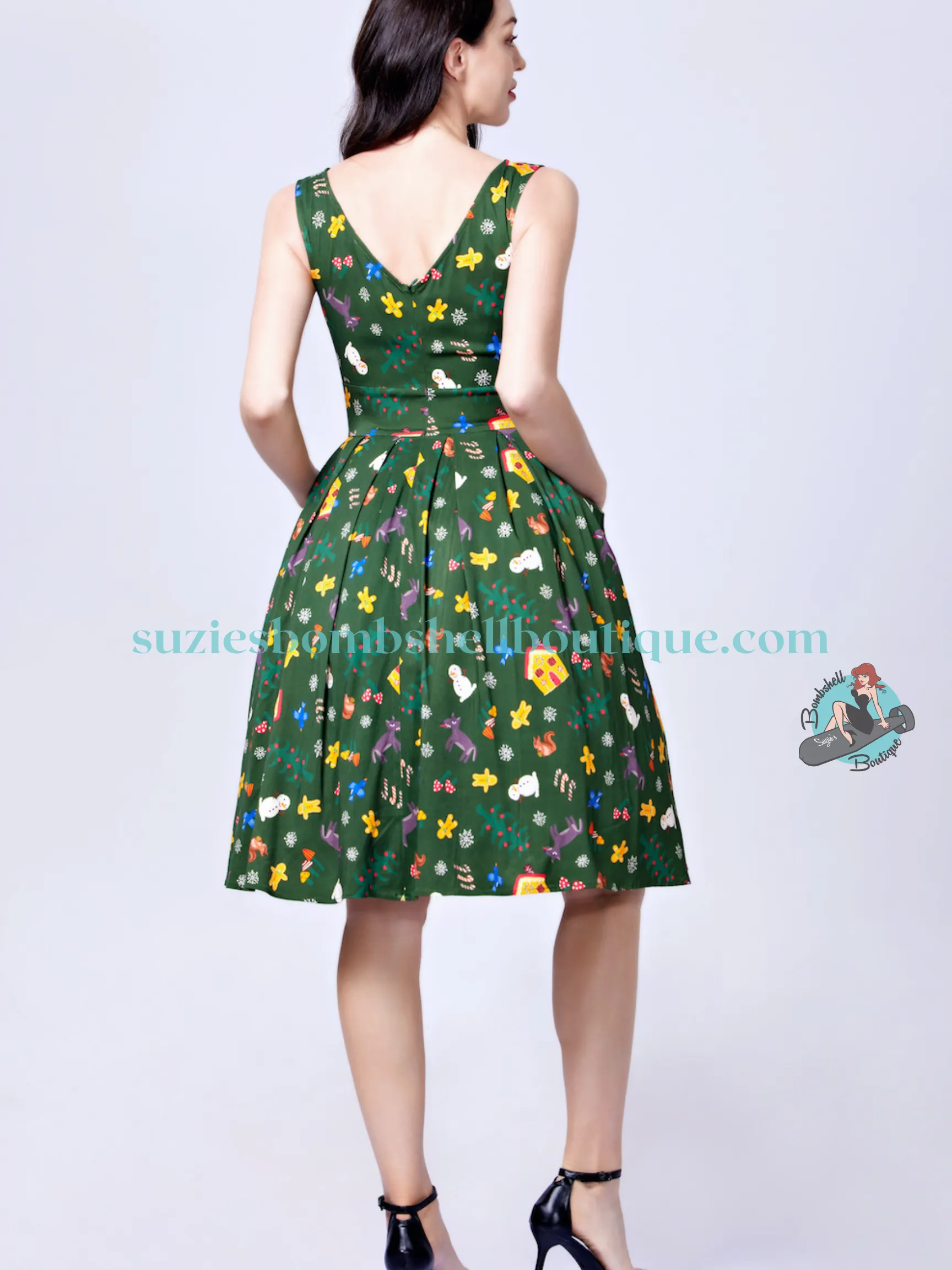 Miss Lulo Lily Christmas Fairy Tale Swing Dress