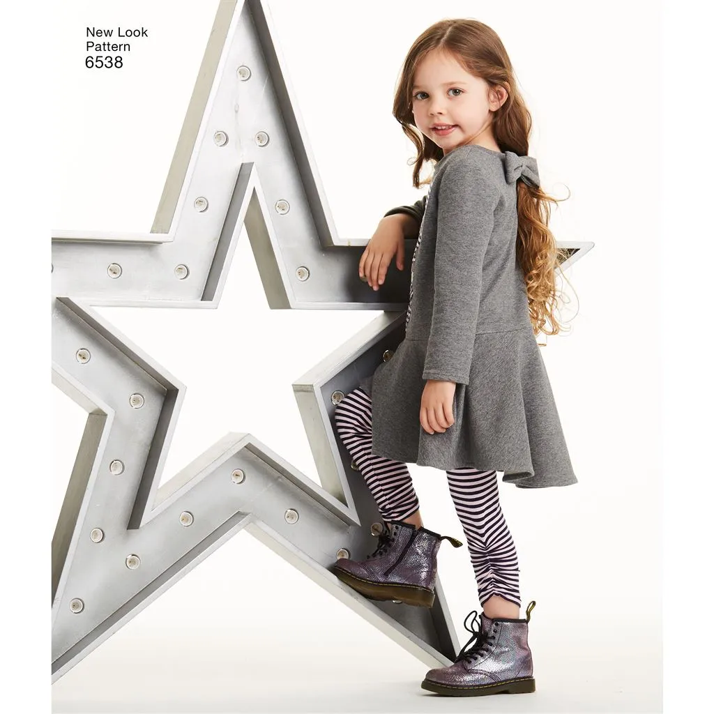 New Look Pattern 6538 Child's Knit Leggings and Dresses