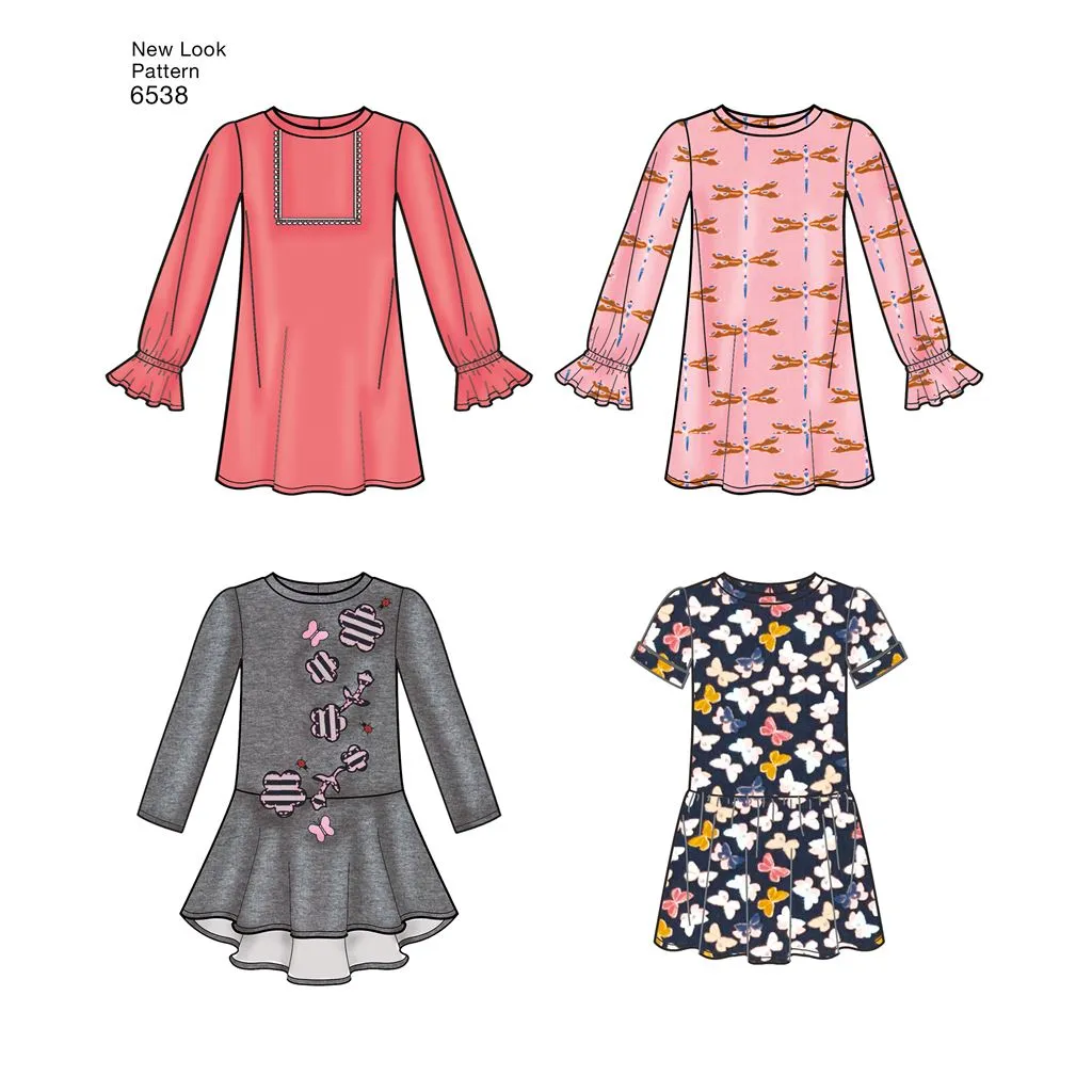 New Look Pattern 6538 Child's Knit Leggings and Dresses