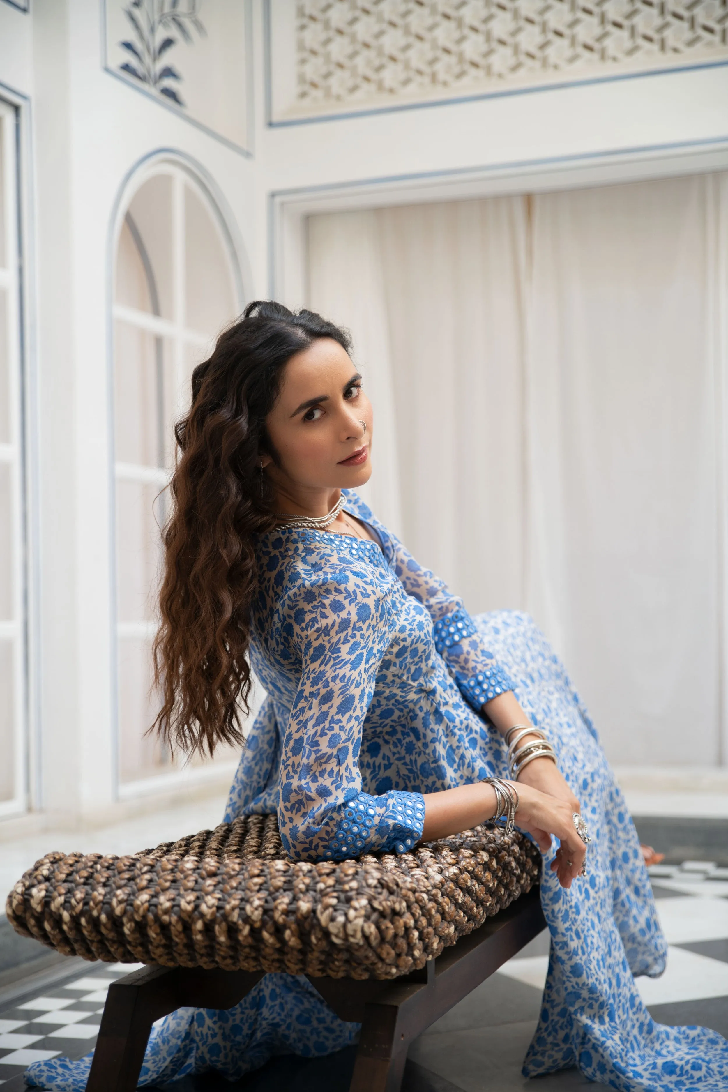 Noor Floral Wrap Kurta
