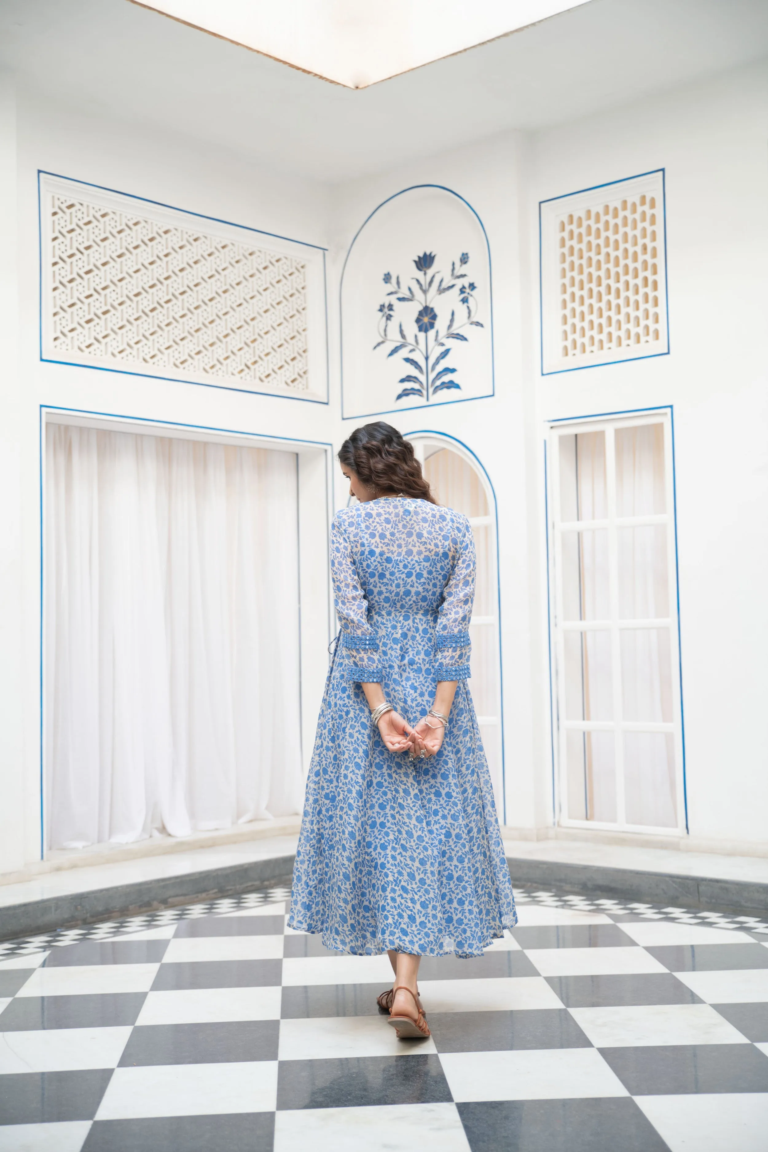 Noor Floral Wrap Kurta