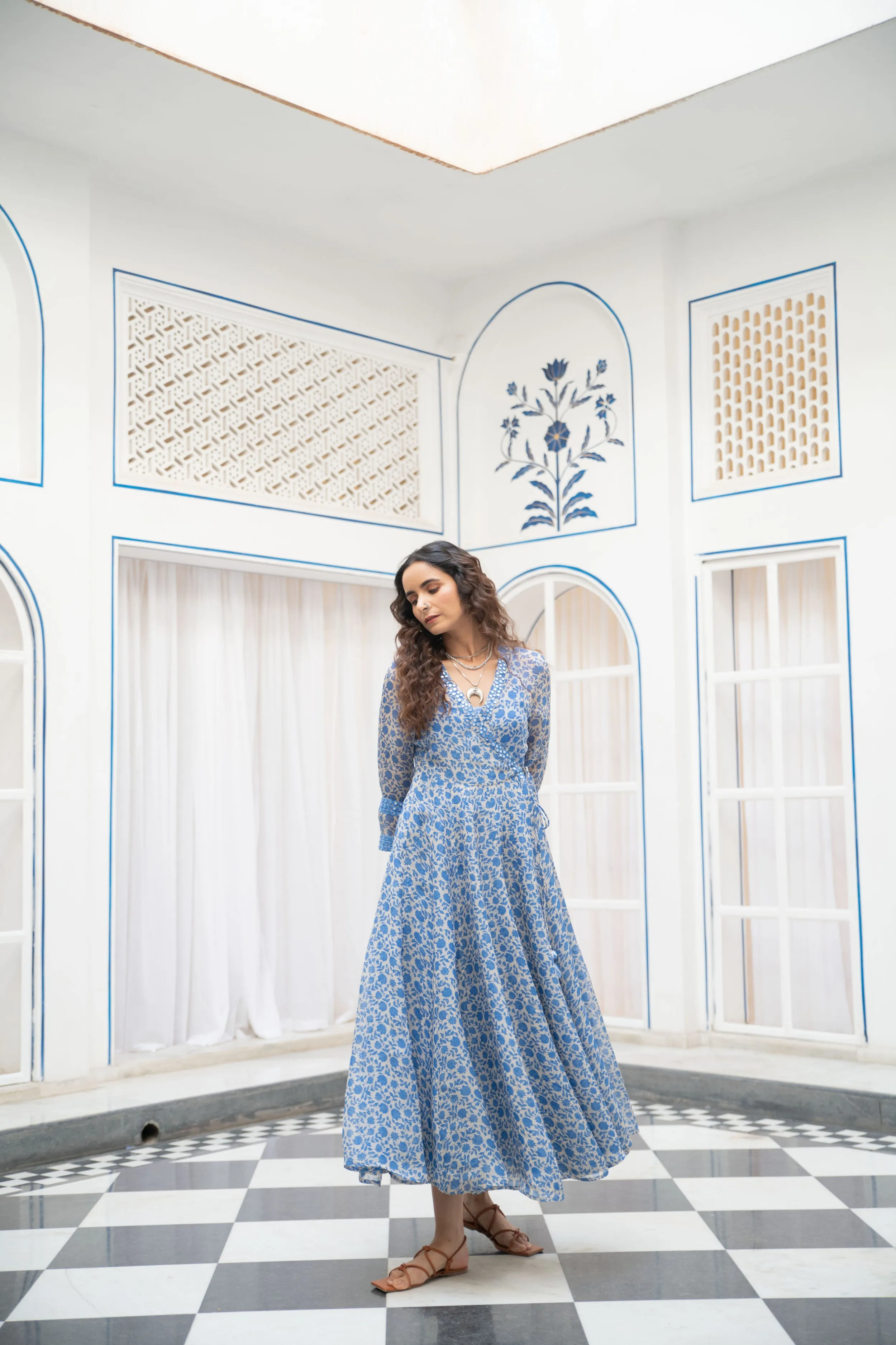 Noor Floral Wrap Kurta