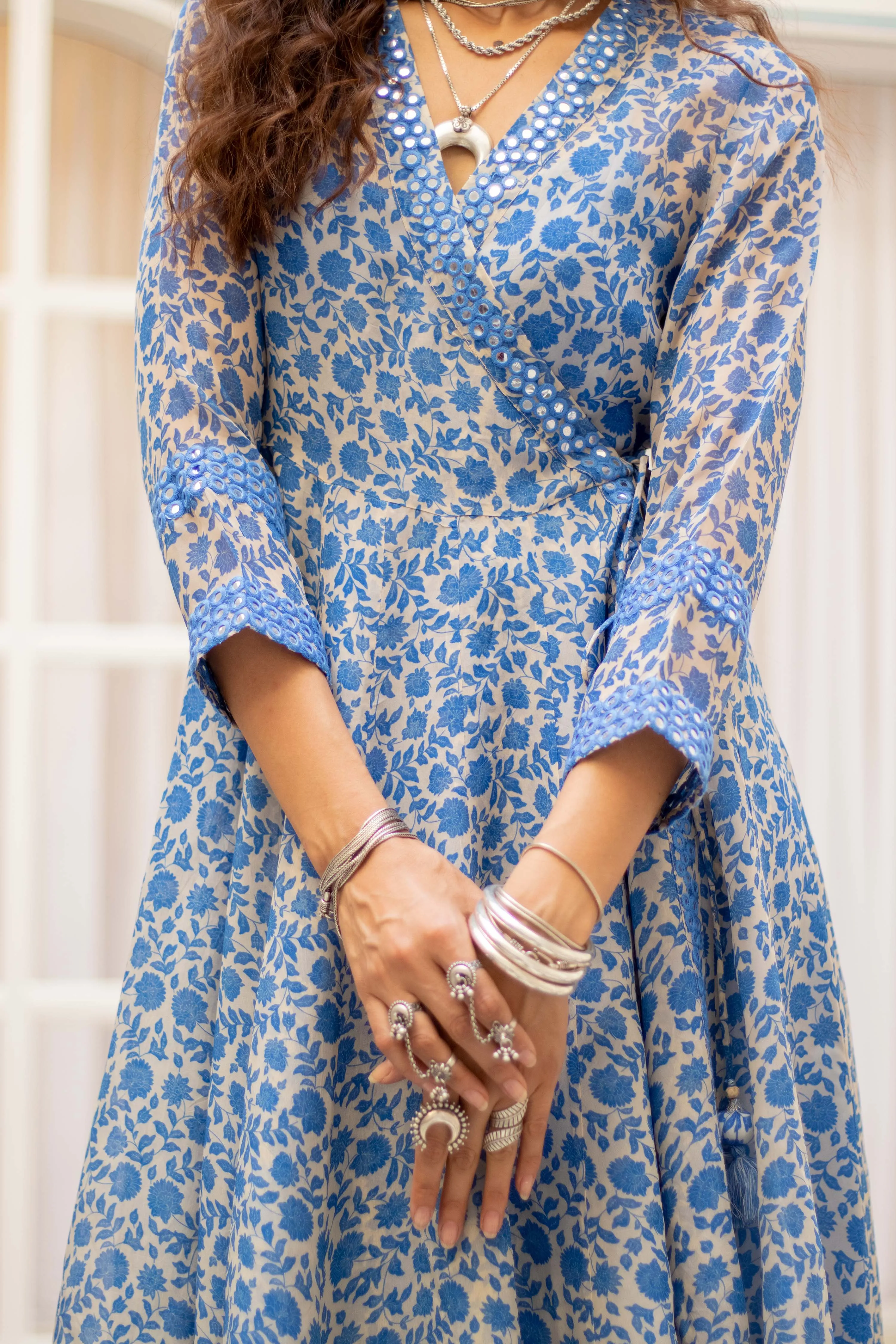 Noor Floral Wrap Kurta