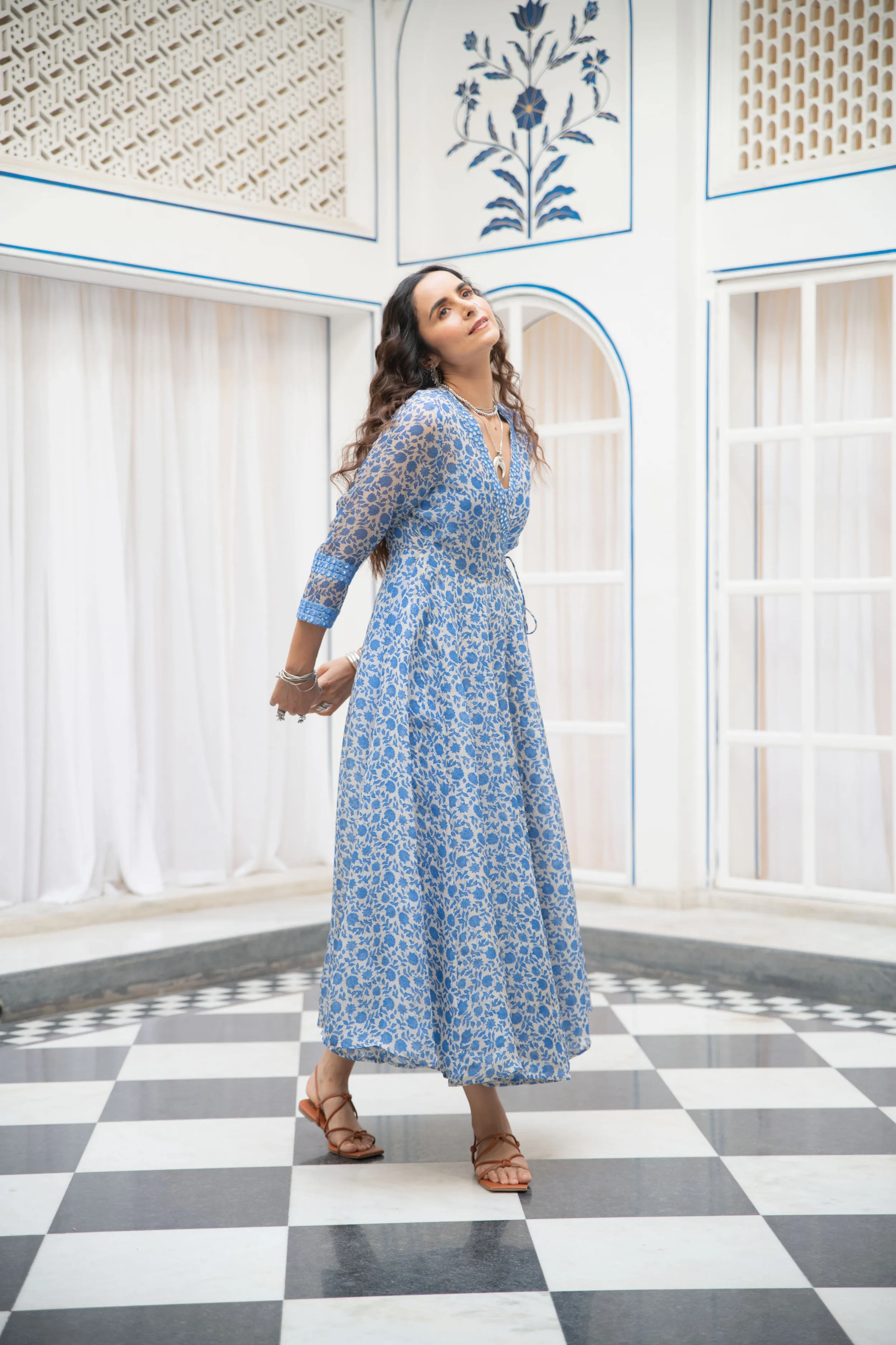 Noor Floral Wrap Kurta