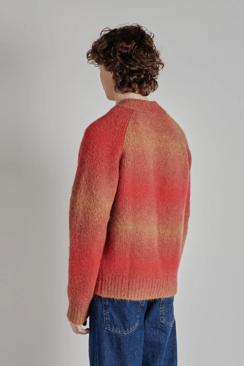Ombre Zip Cardigan - Red