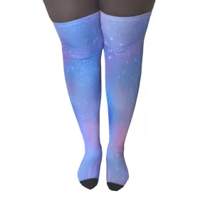 Pastel Galaxy Thigh High Compression Socks