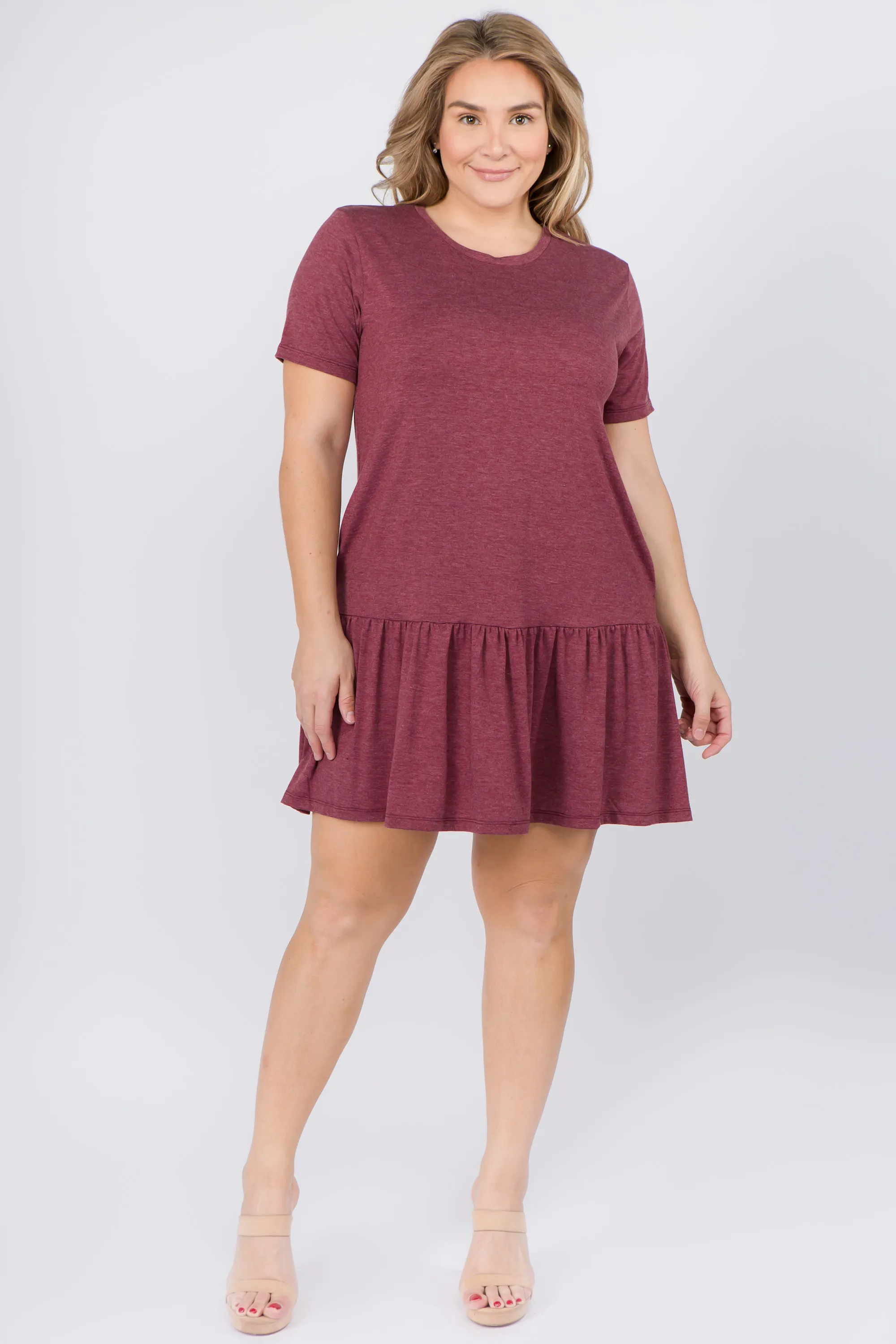Plus Size Peplum Hem Babydoll Dress