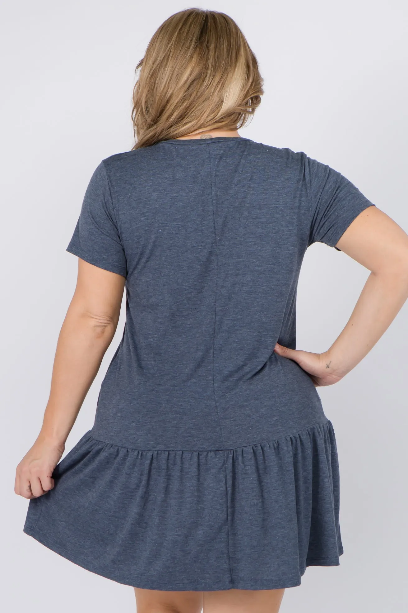 Plus Size Peplum Hem Babydoll Dress