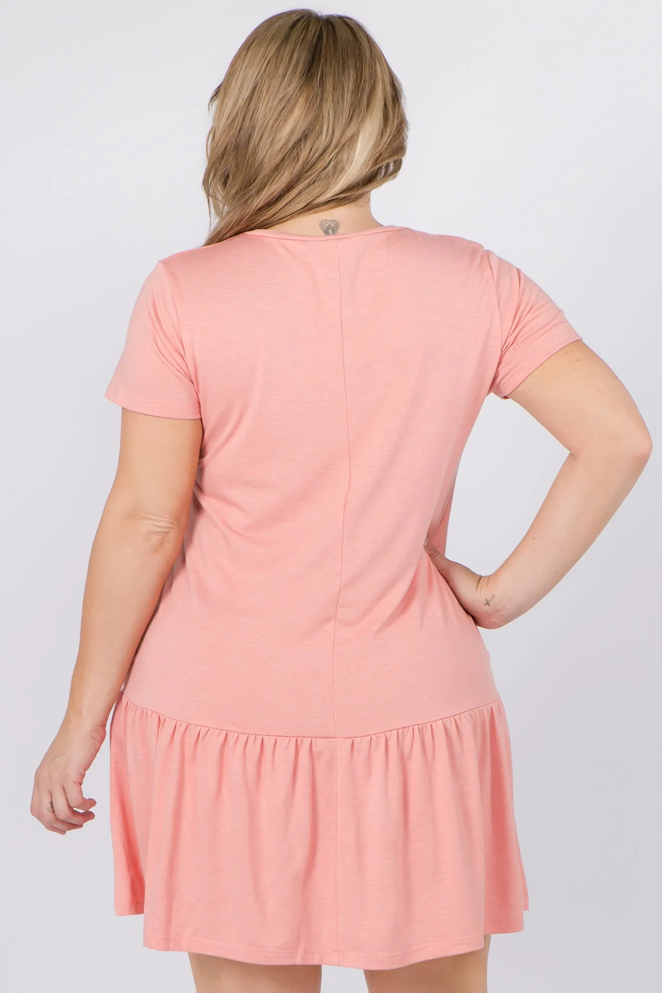 Plus Size Peplum Hem Babydoll Dress