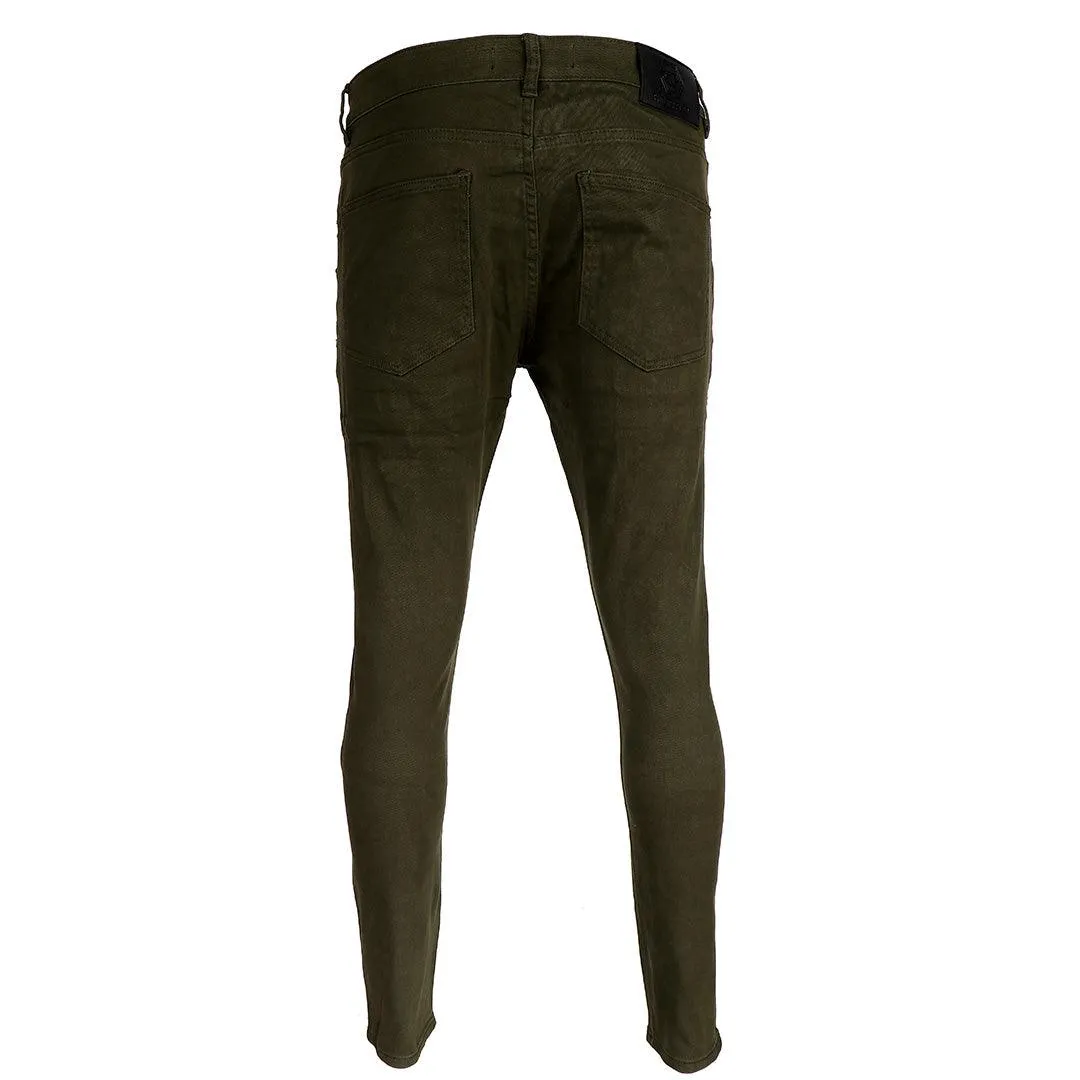 PP Men's Flex Straight Cut Stoned Distressed Jeans- Green