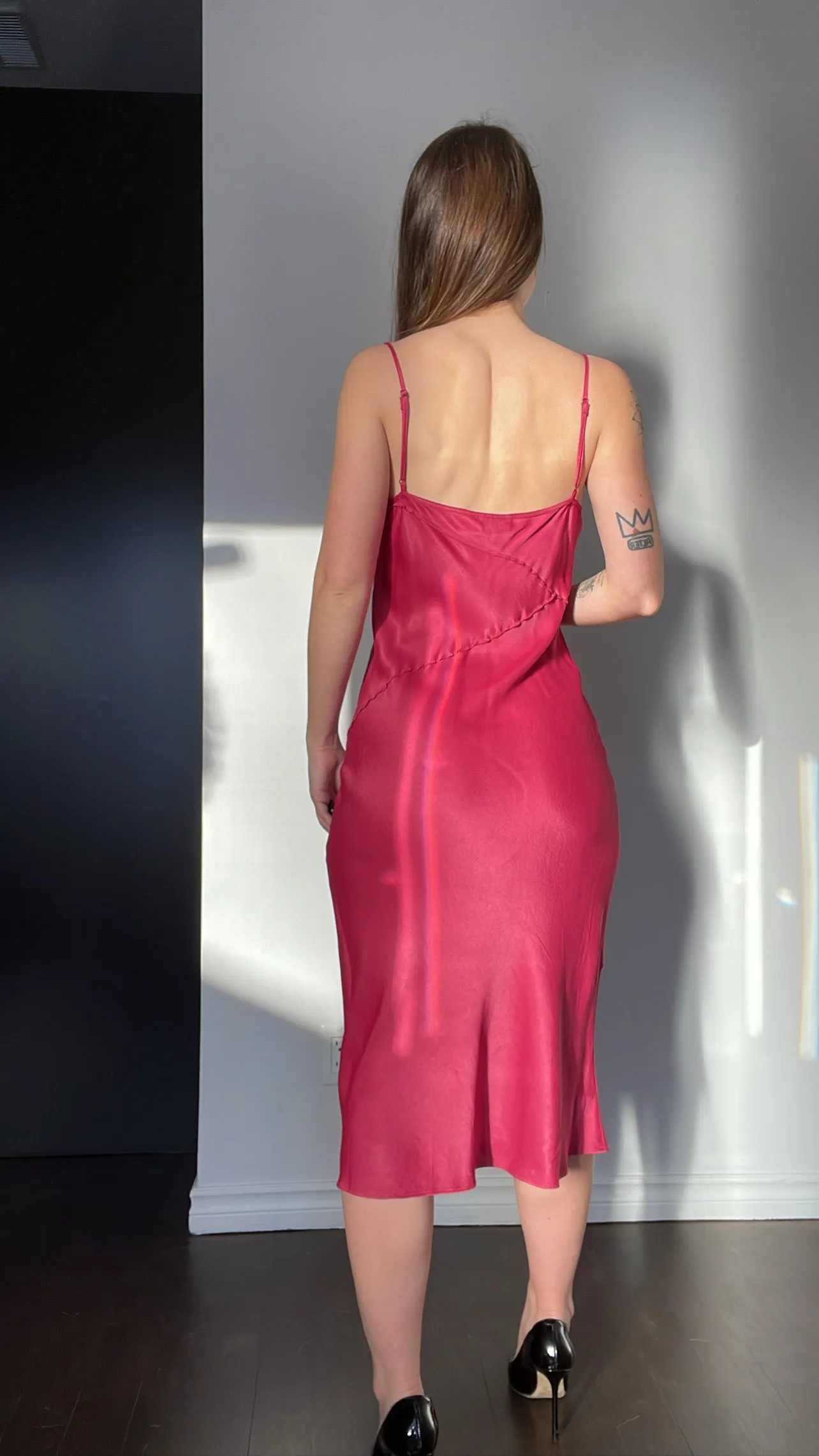 Raspberry Slip Dress - S