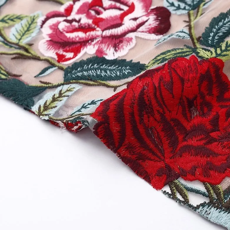 Rosalie Embroidery Mini Dress