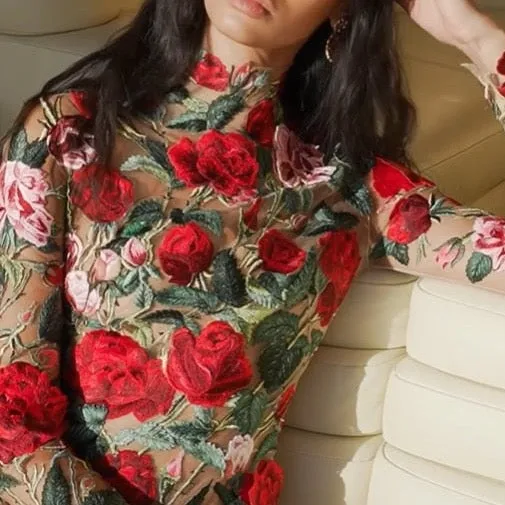 Rosalie Embroidery Mini Dress