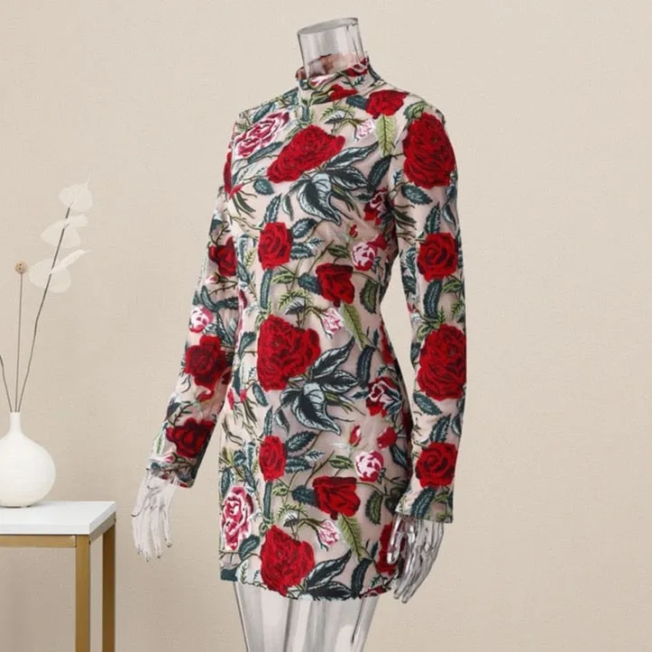 Rosalie Embroidery Mini Dress