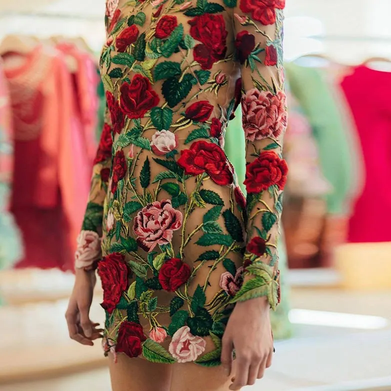 Rosalie Embroidery Mini Dress