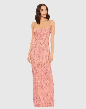 Sequin spaghetti strap slip dress - Pink