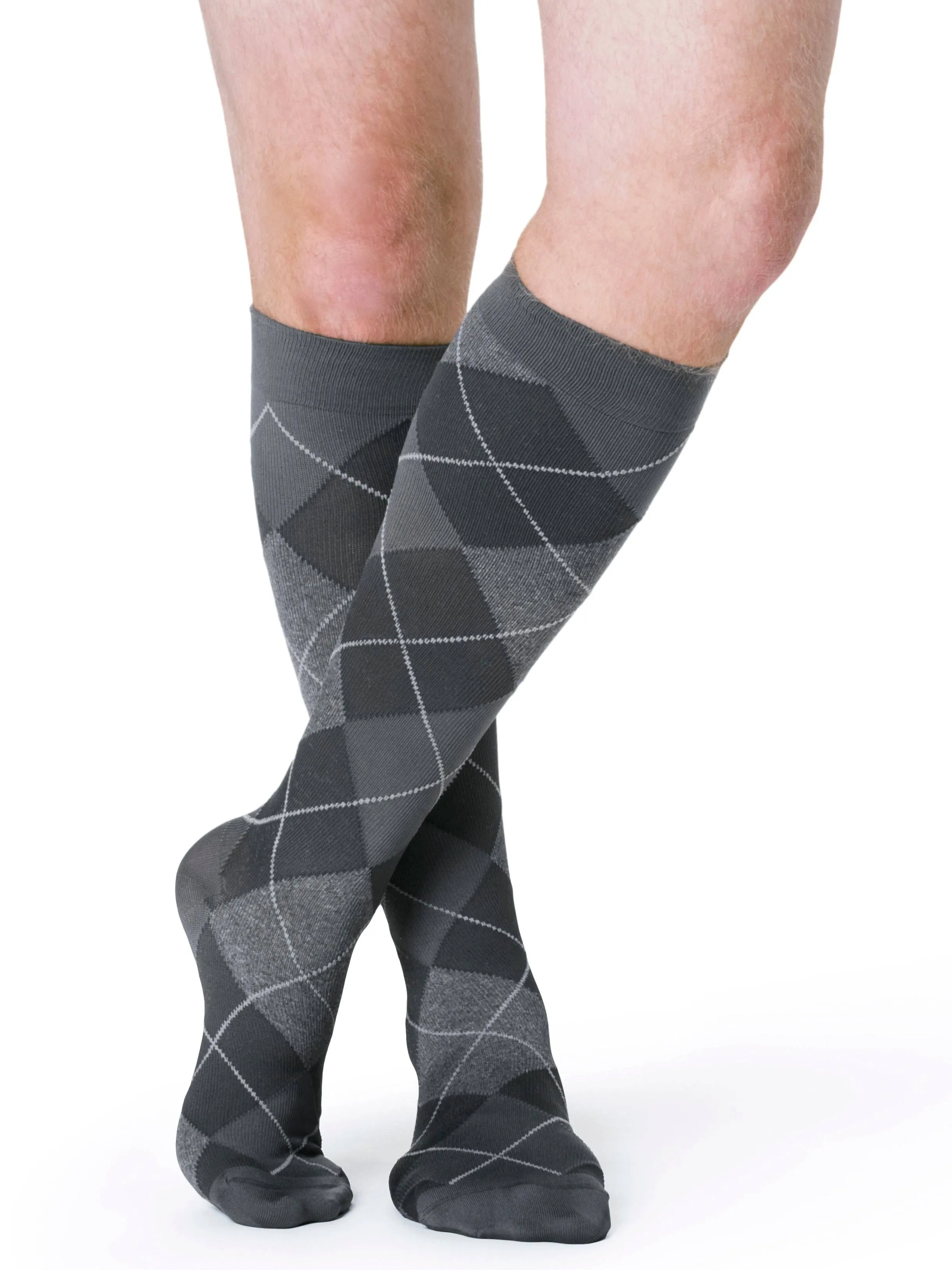 Sigvaris Microfiber Patterns (Formerly 830 Microfiber Shades) Men's Knee High  20-30mmHg-Closed Toe