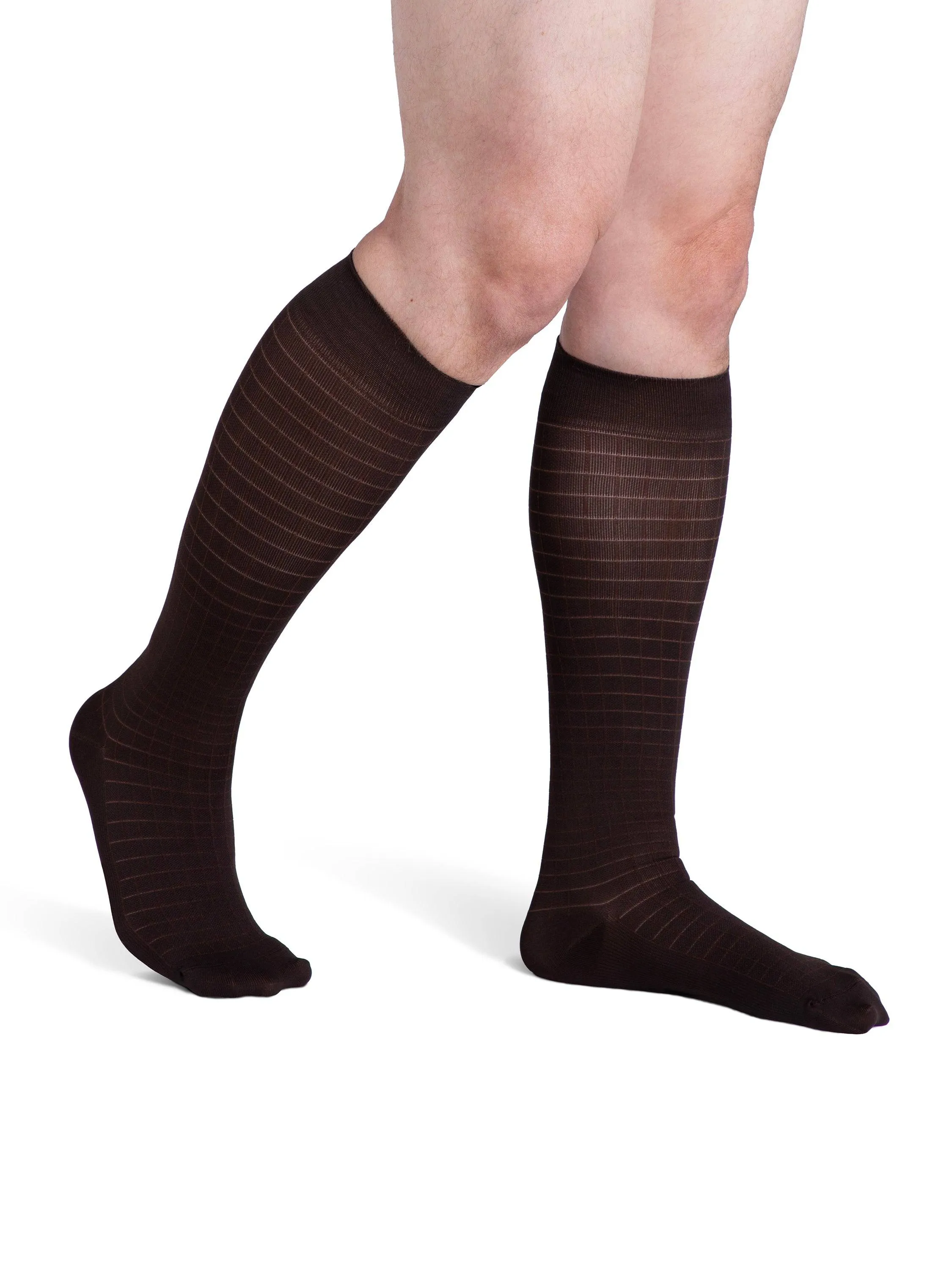 Sigvaris Microfiber Patterns (Formerly 830 Microfiber Shades) Men's Knee High  20-30mmHg-Closed Toe