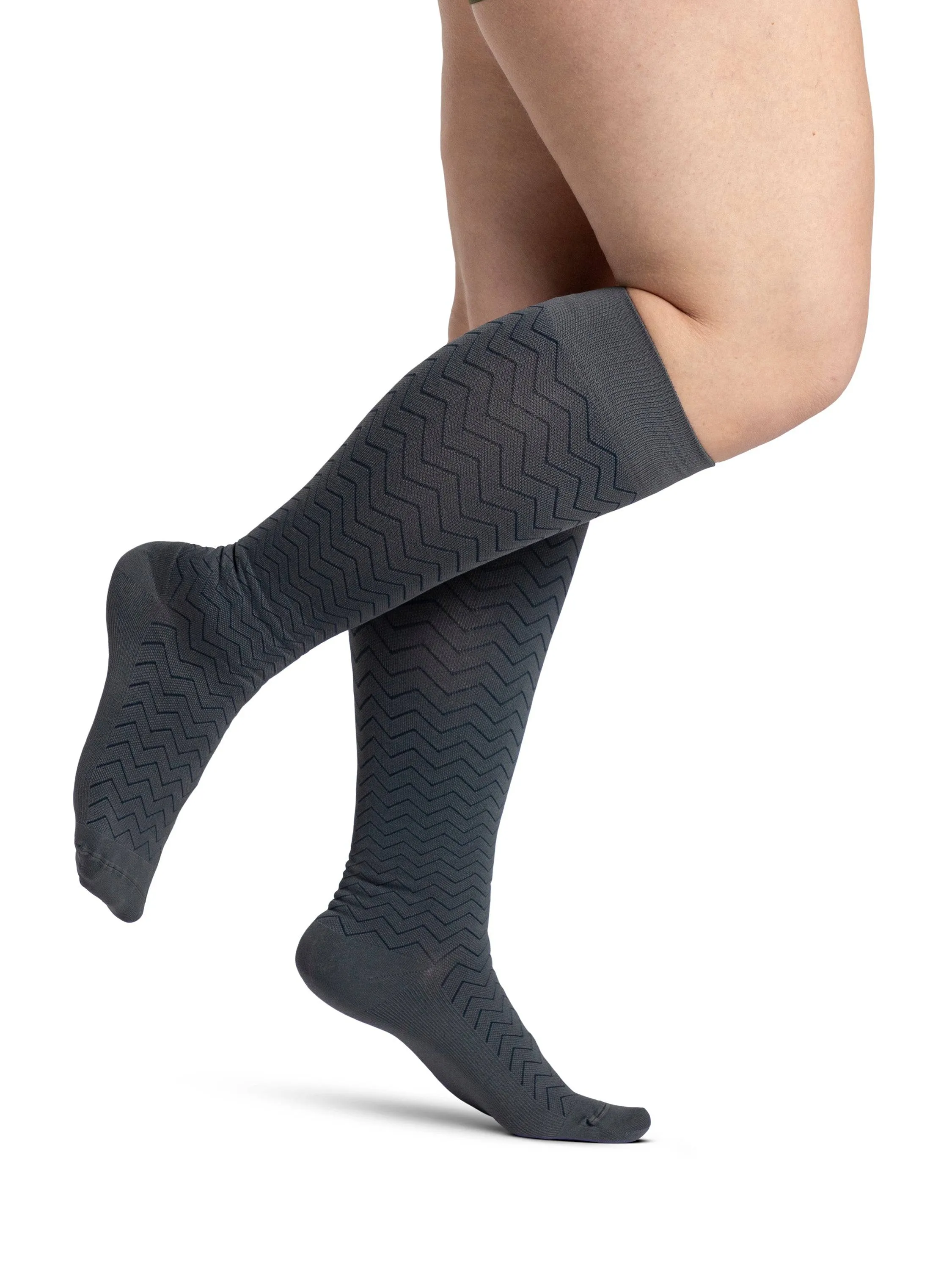 Sigvaris Microfiber Patterns (Formerly 830 Microfiber Shades) Women's Knee High  20-30mmHg-Closed Toe