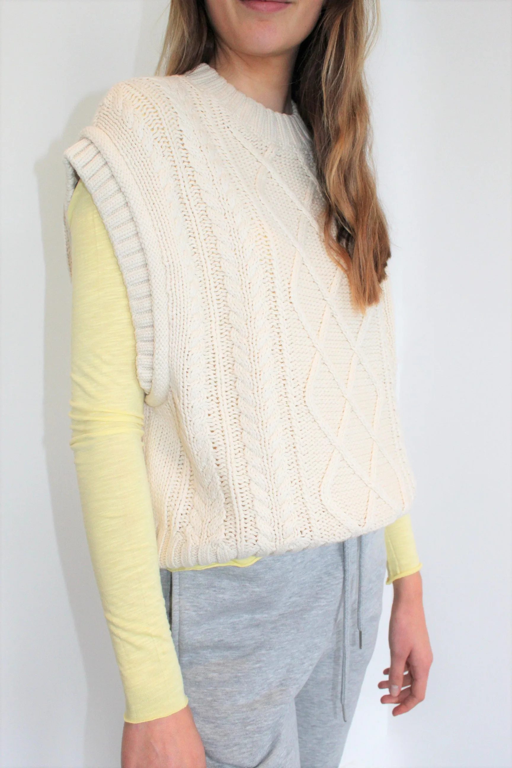 SLF Piper Knit Vest in Birch