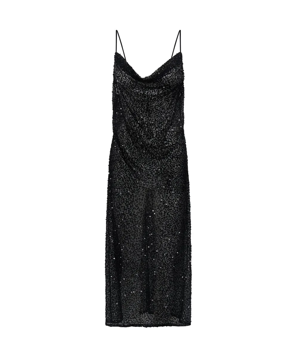 STELLAR HAND BEADED SLIP DRESS