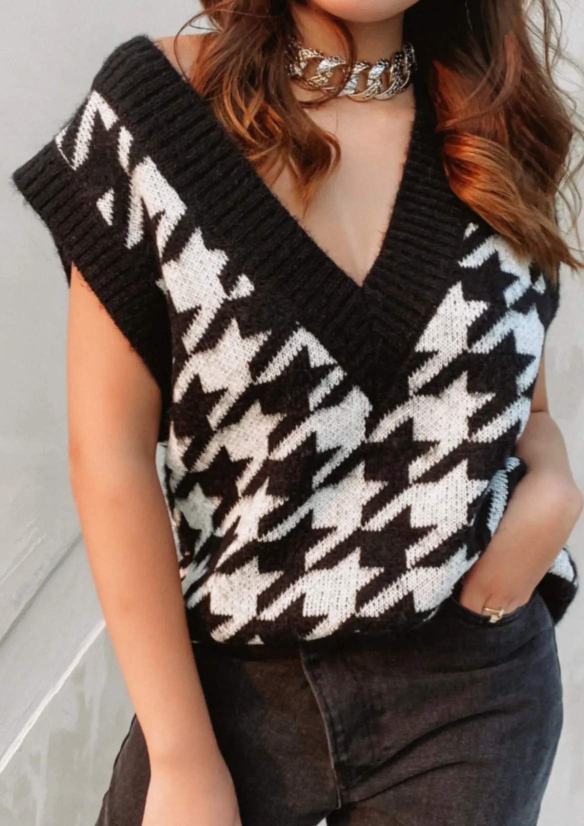 Sydney Houndstooth Vest