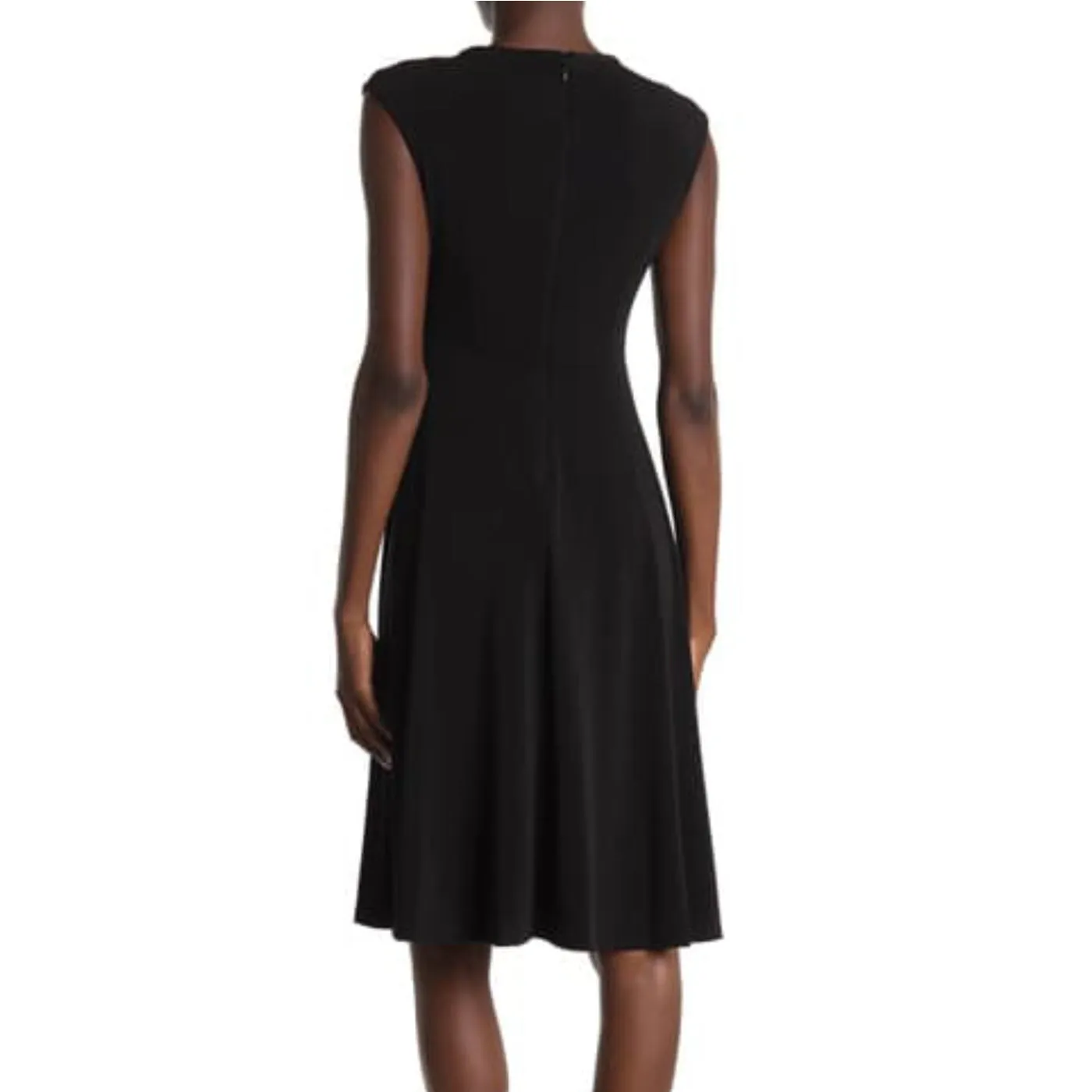T Tahari Women's Draped Front Fit & Flare Midi Dress