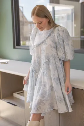 Toile Asymmetrical Mini Dress