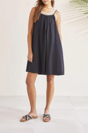 Tribal Knit Dress w/ Crochet Trim 5504O-4970-0002 Black - 1 ONLY SIZE X-LARGE - 20% OFF