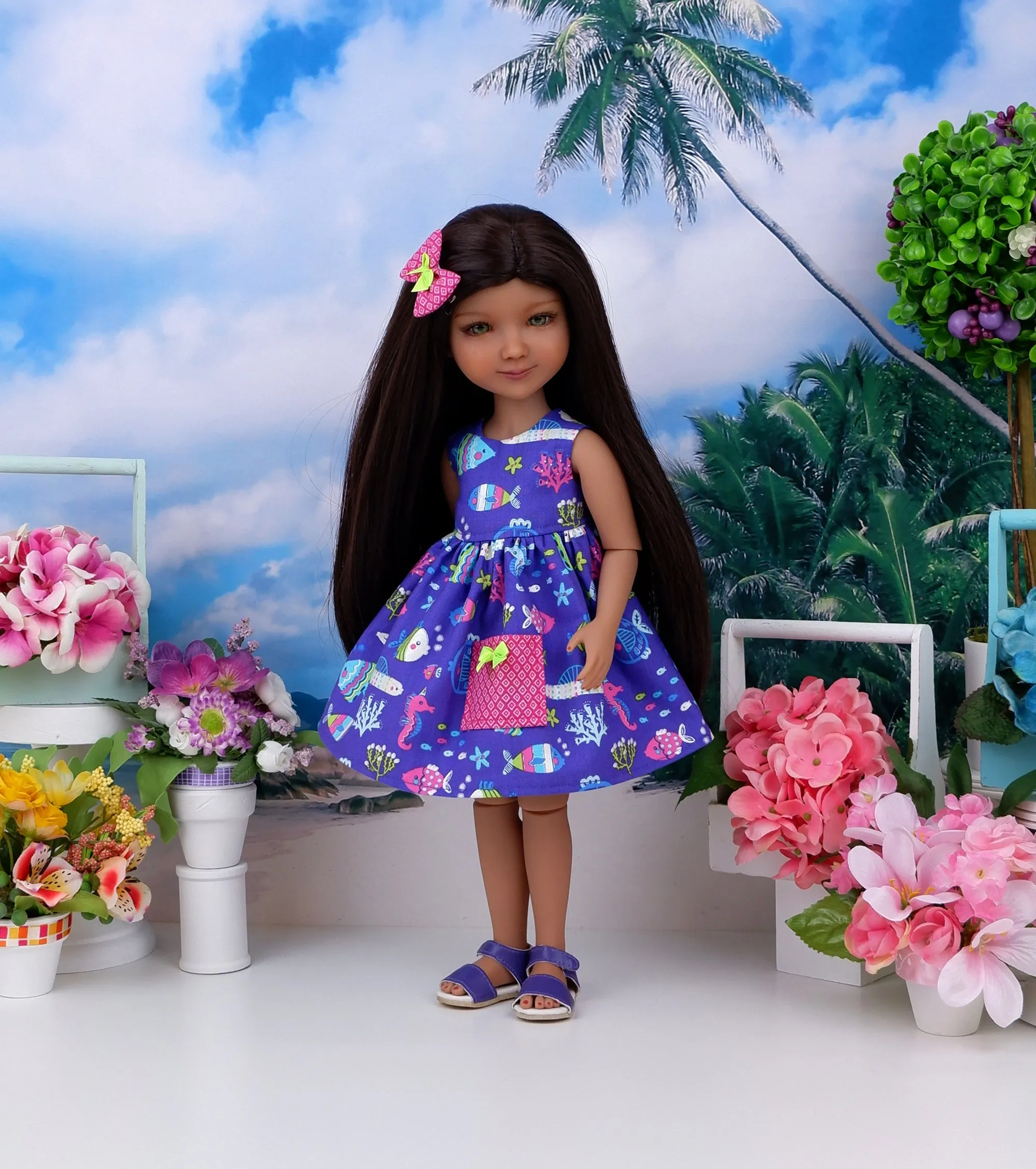 Tropical Fish - dress with sandals for Ruby Red Fashion Friends doll