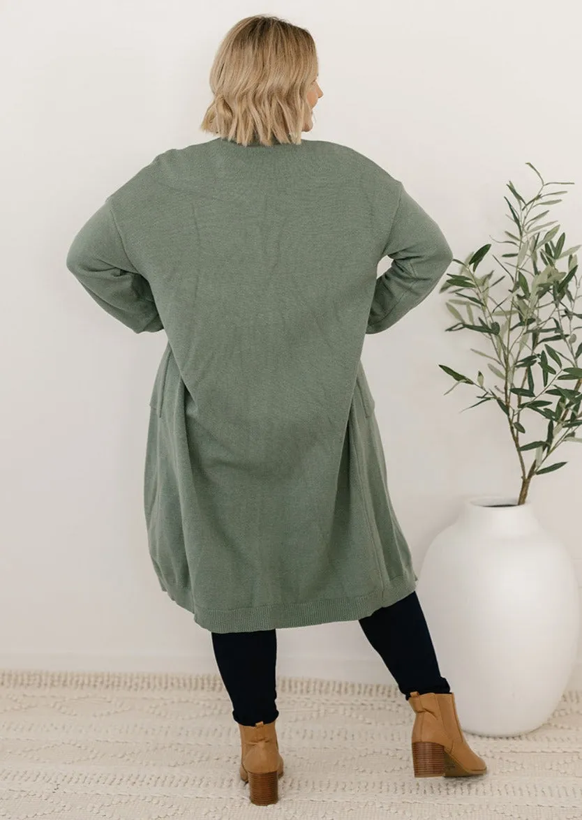 Tully Knit Cardigan in Green