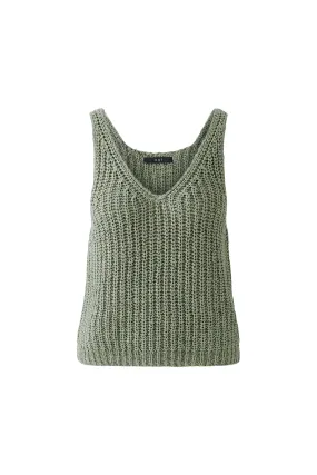 V-Neck Knitted Vest - Sage Green