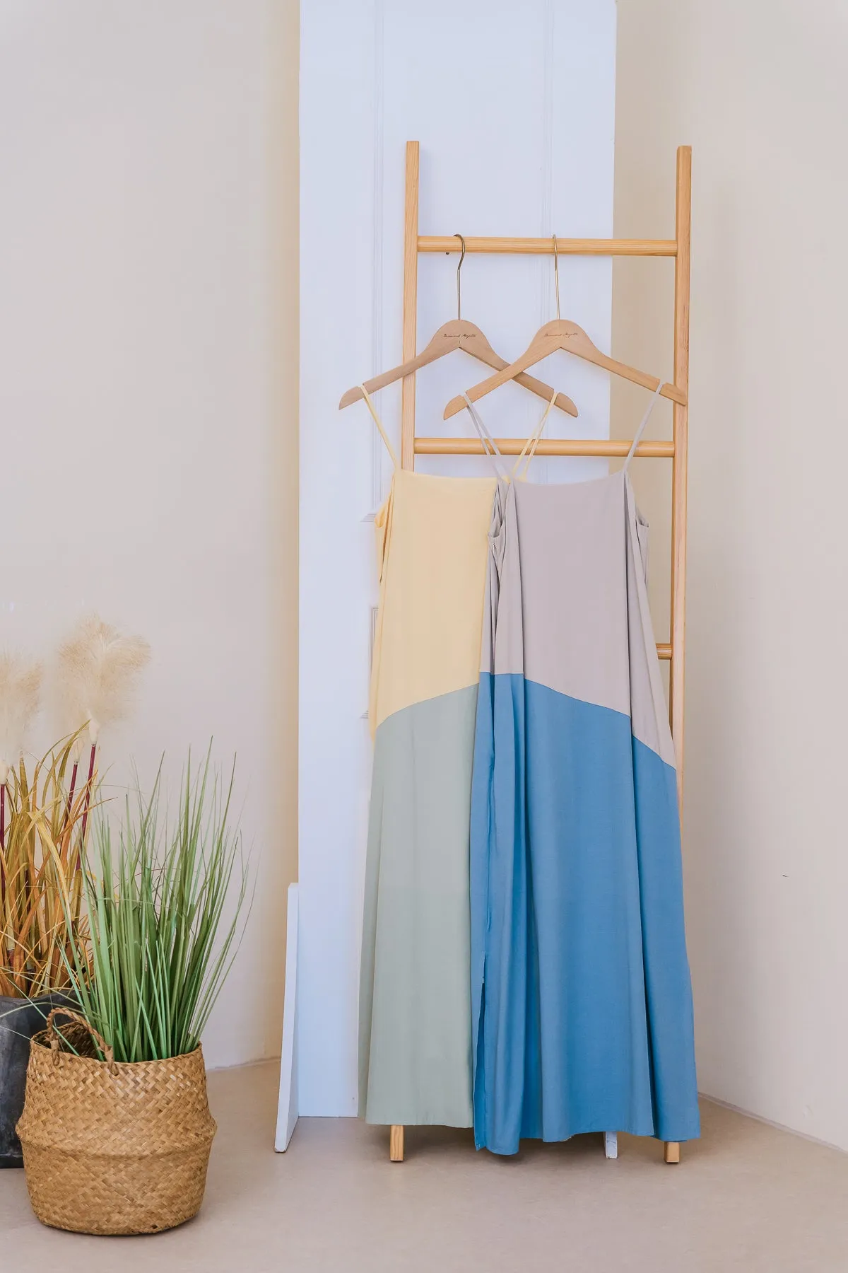Valerie Two Way Tent Dress - Taupe/Blue [XS/S/M/L/XL/XXL]