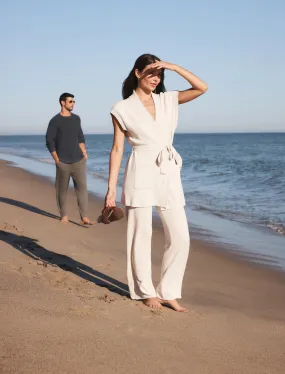 Waist Tie Vest Sand Dune