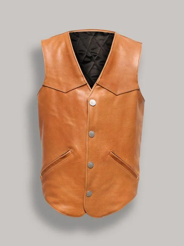 Western Style Brown Vest For Men