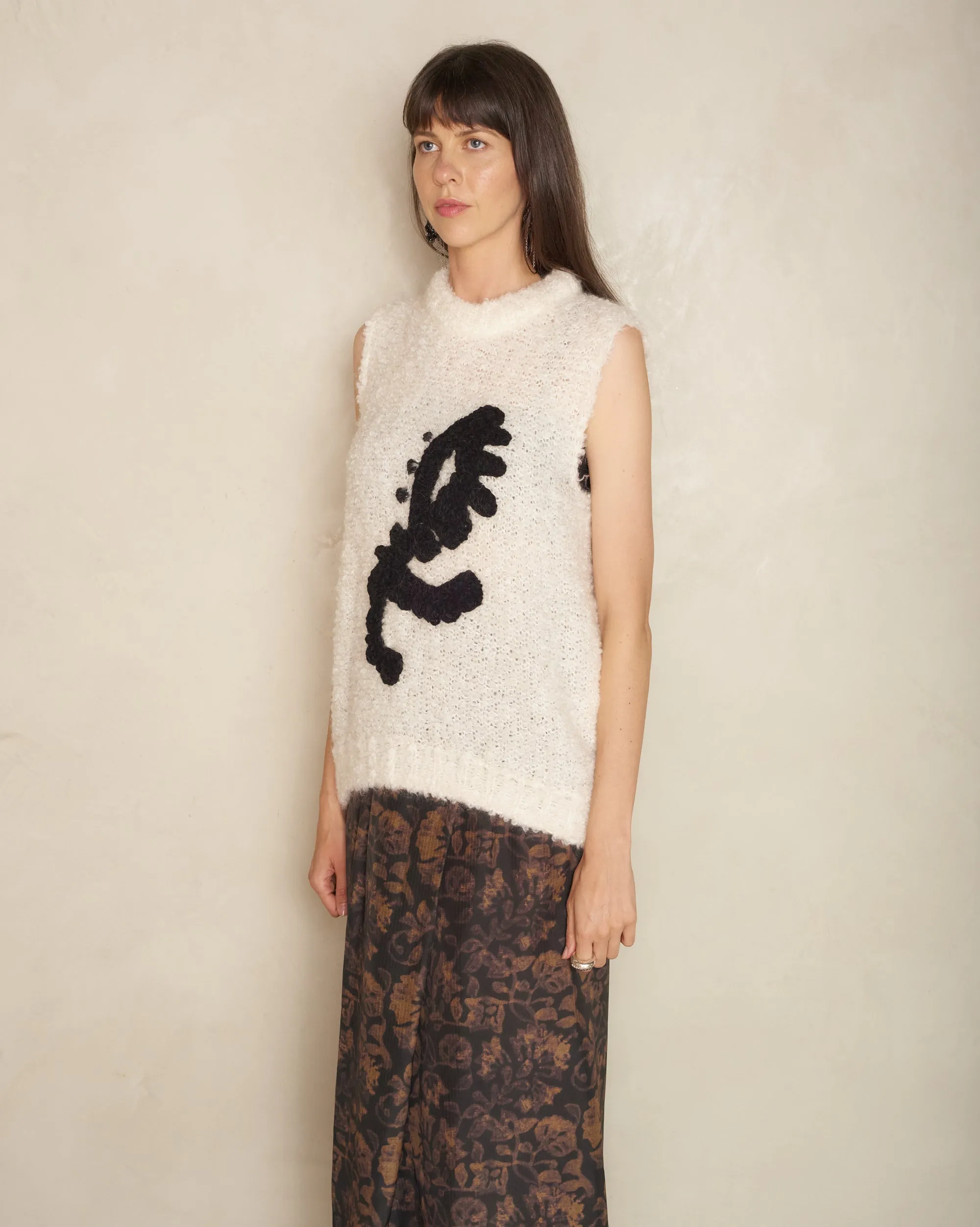 White & Black Pasha Kice Sleeveless Knit