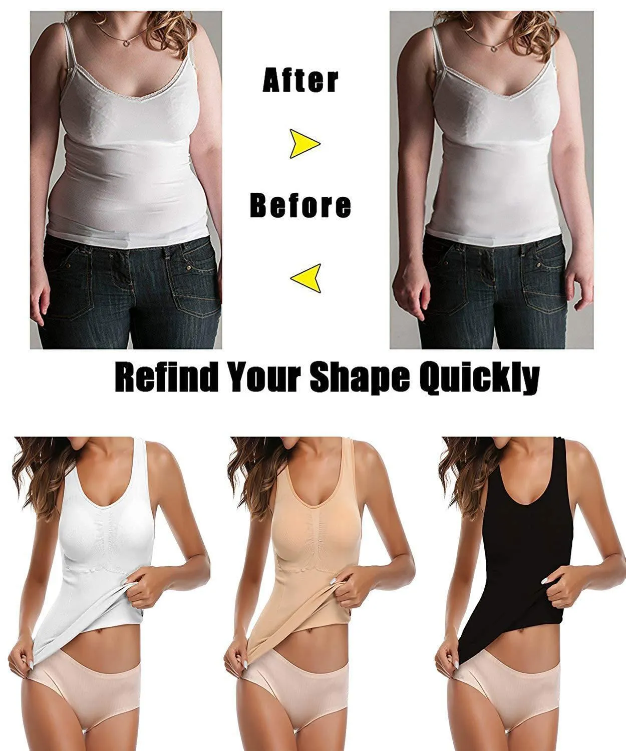 Women's Shaper Seamless Body Shaper Tank Top Compression Shapewear