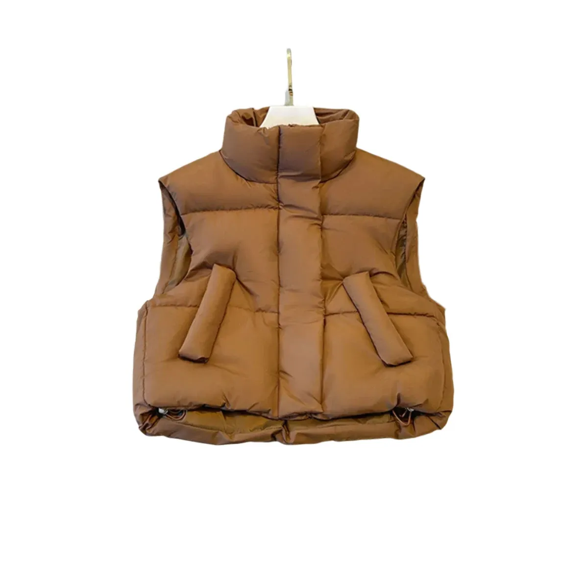 Women's Y2K Thick Down Vest – Warm Harajuku Style Short Waistcoat, Casual Windproof Outerwear for Autumn/Winter