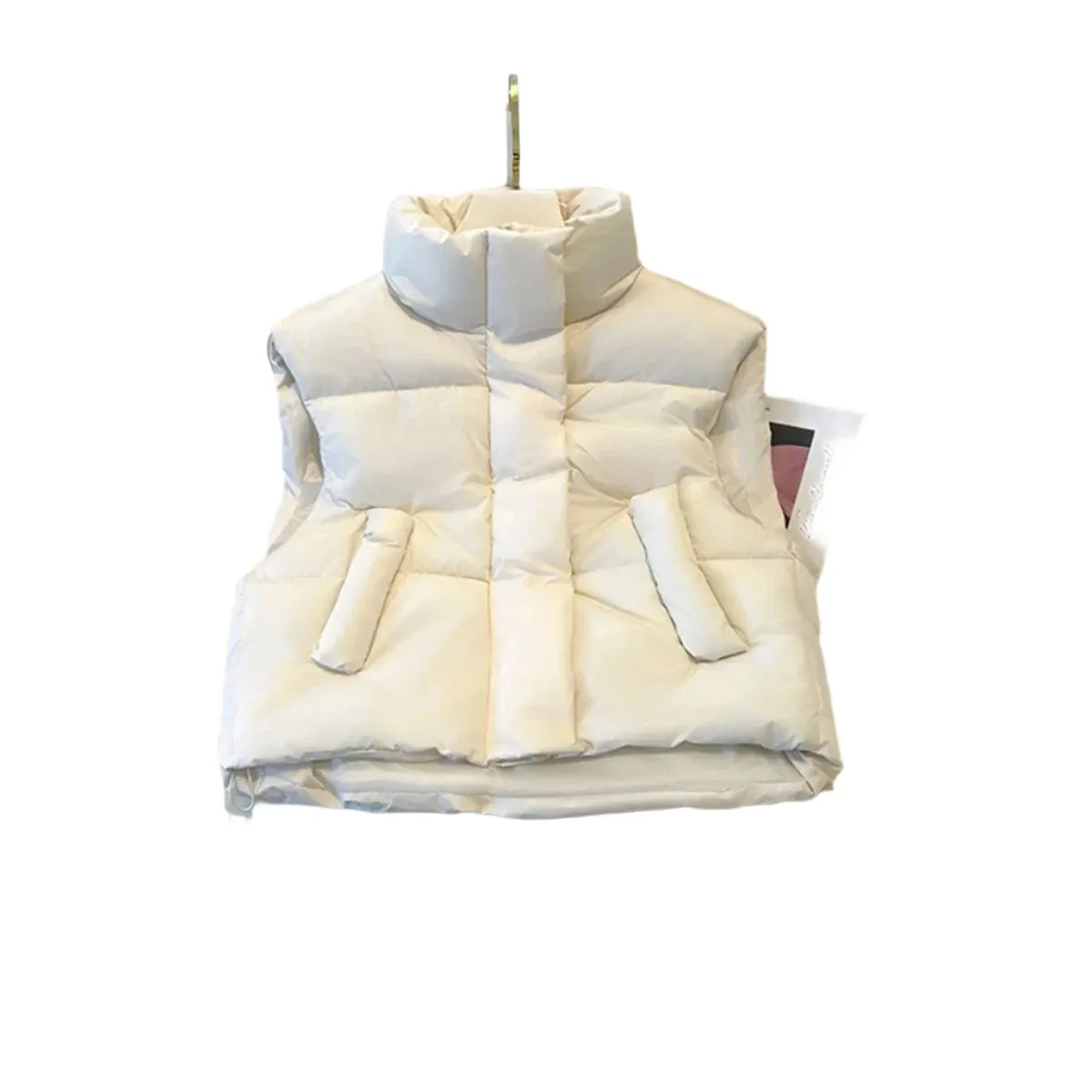 Women's Y2K Thick Down Vest – Warm Harajuku Style Short Waistcoat, Casual Windproof Outerwear for Autumn/Winter