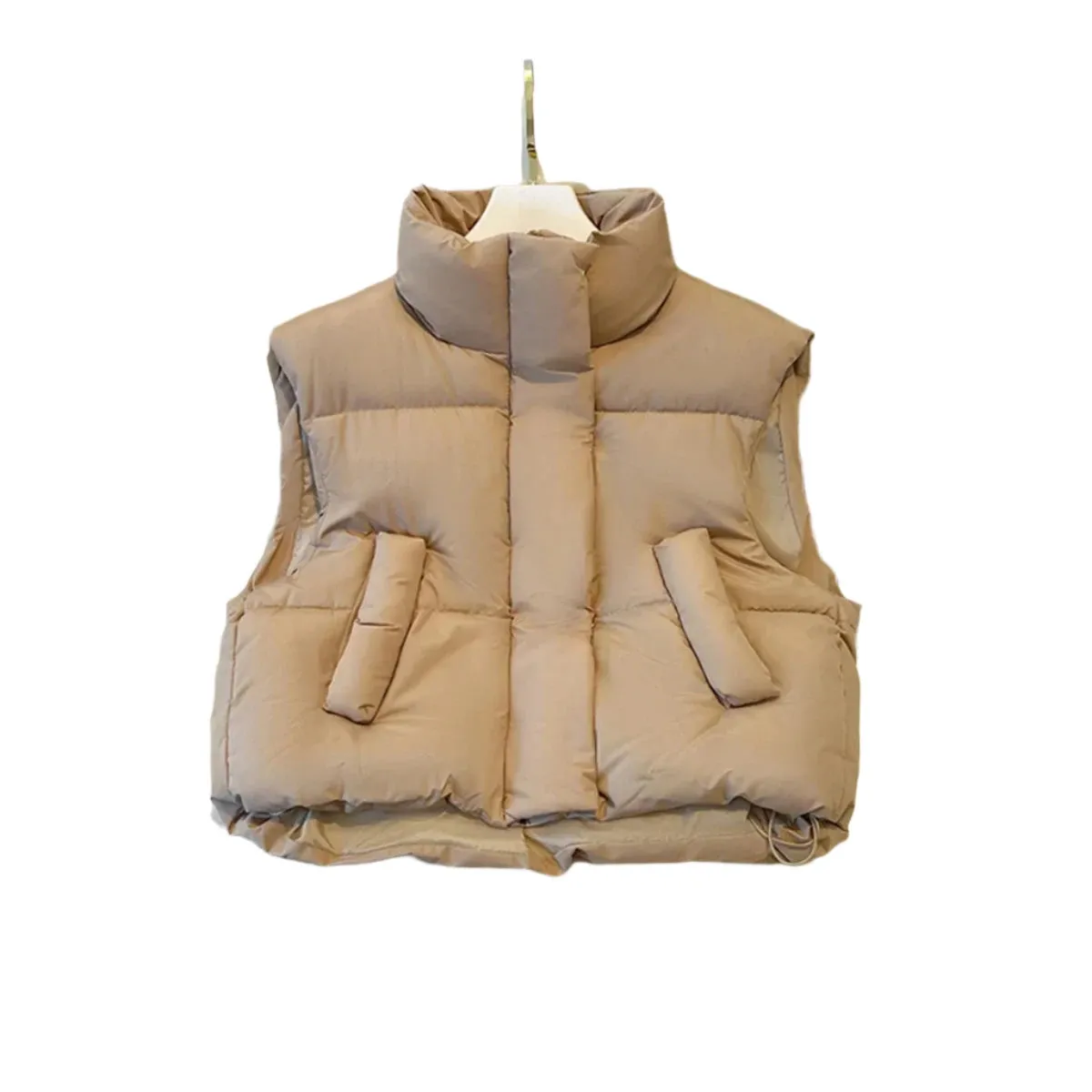 Women's Y2K Thick Down Vest – Warm Harajuku Style Short Waistcoat, Casual Windproof Outerwear for Autumn/Winter