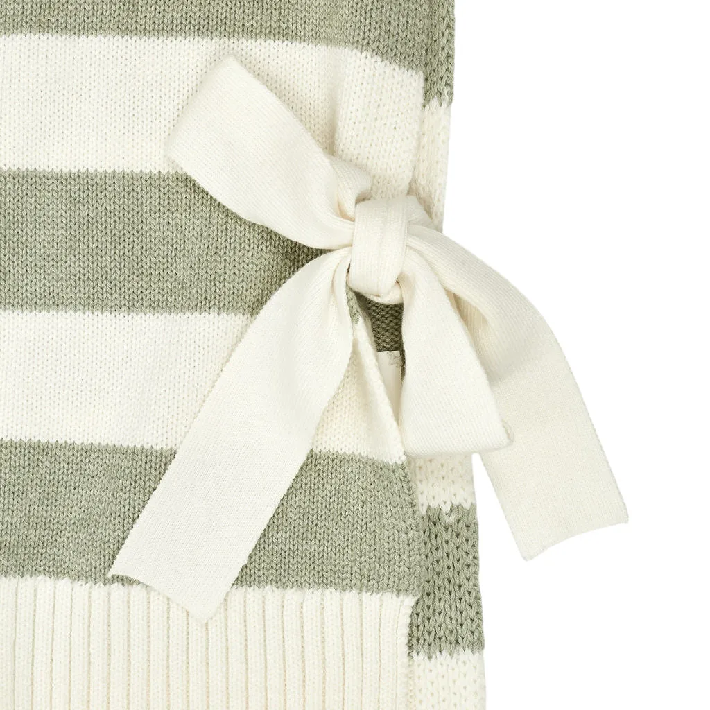 Wyse Ivory Striped Knitted Vest S