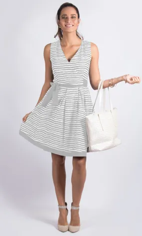 ZW16453TB Striped A Line Wrap Dress (Pack)